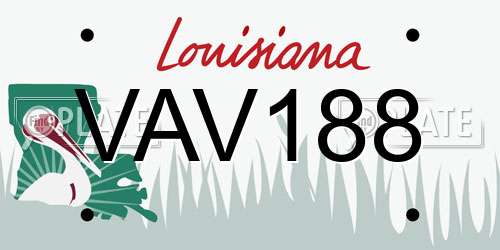 VAV188 Louisiana License Plate