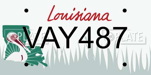 VAY487 Louisiana License Plate