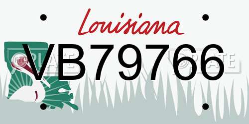 VB79766 Louisiana License Plate