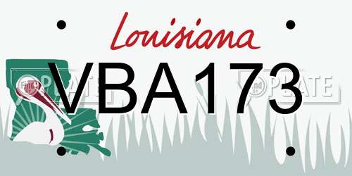VBA173 Louisiana License Plate