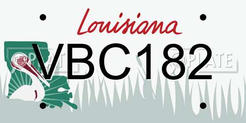 VBC182 Louisiana License Plate
