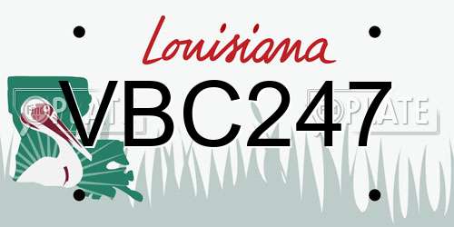VBC247 Louisiana License Plate