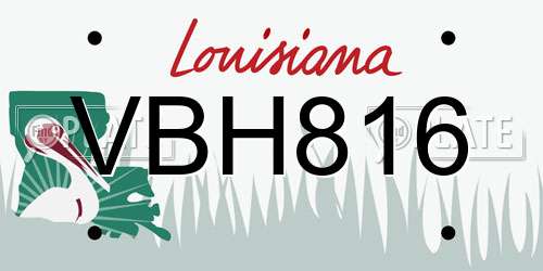 VBH816 Louisiana License Plate