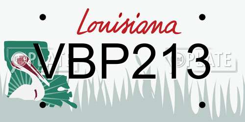 VBP213 Louisiana License Plate