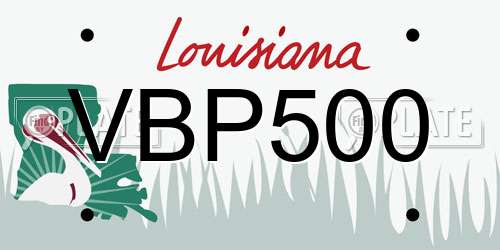 VBP500 Louisiana License Plate