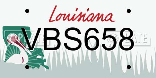 VBS658 Louisiana License Plate