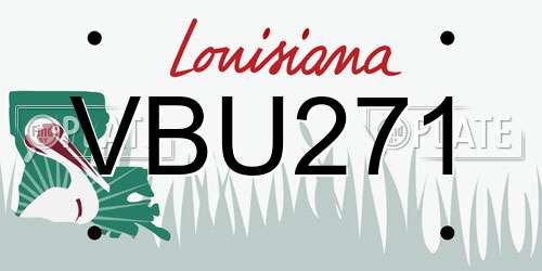 VBU271 Louisiana License Plate
