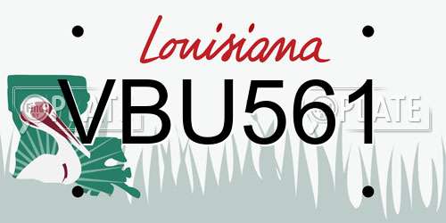 VBU561 Louisiana License Plate