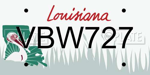 VBW727 Louisiana License Plate
