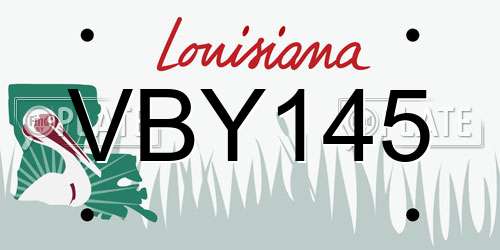 VBY145 Louisiana License Plate