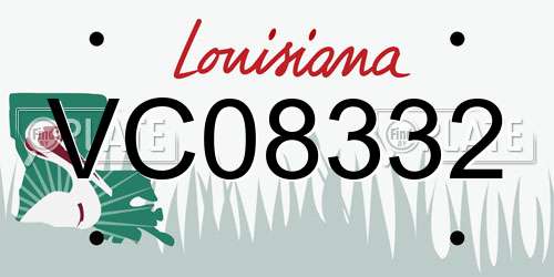VC08332 Louisiana License Plate