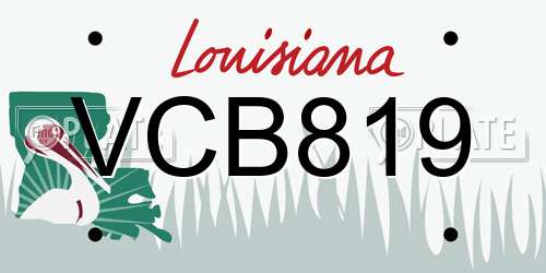 VCB819 Louisiana License Plate