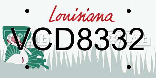 VCD8332 Louisiana License Plate