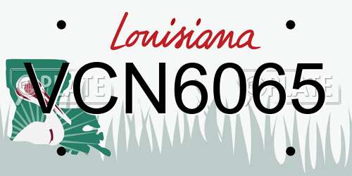 VCN6065 Louisiana License Plate