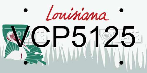 VCP5125 Louisiana License Plate