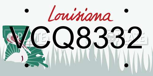VCQ8332 Louisiana License Plate