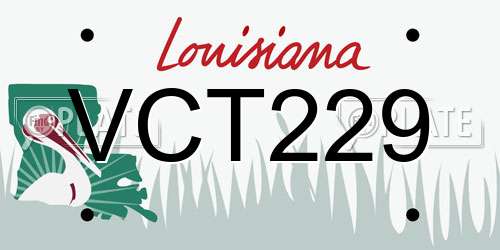 VCT229 Louisiana License Plate