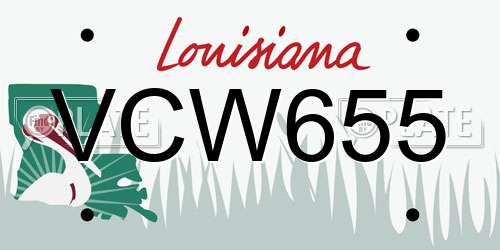 VCW655 Louisiana License Plate
