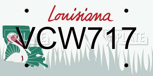 VCW717 Louisiana License Plate
