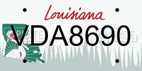 VDA8690 Louisiana License Plate