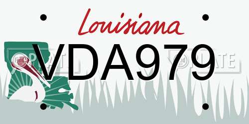 VDA979 Louisiana License Plate