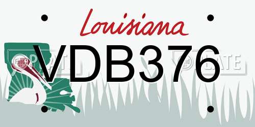VDB376 Louisiana License Plate