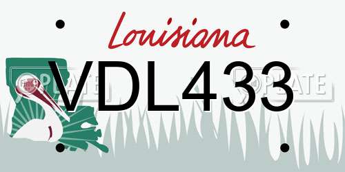 VDL433 Louisiana License Plate