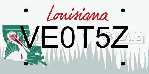 VE0T5Z Louisiana License Plate