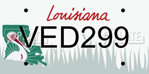 VED299 Louisiana License Plate