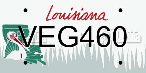 VEG460 Louisiana License Plate