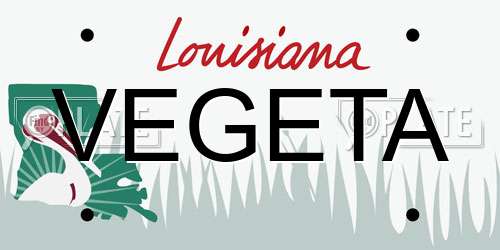 VEGETA Louisiana License Plate