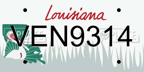 VEN9314 Louisiana License Plate