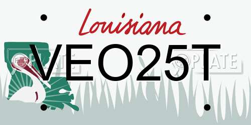 VEO25T Louisiana License Plate