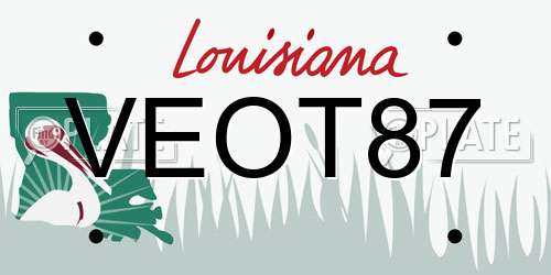 VEOT87 Louisiana License Plate