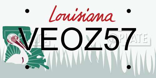 VEOZ57 Louisiana License Plate