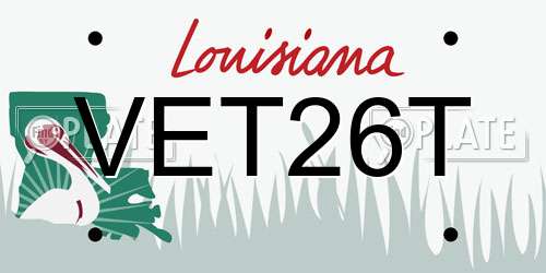 VET26T Louisiana License Plate