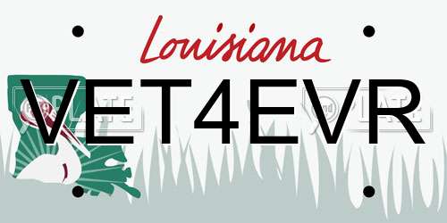 VET4EVR Louisiana License Plate