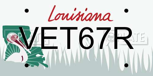 VET67R Louisiana License Plate