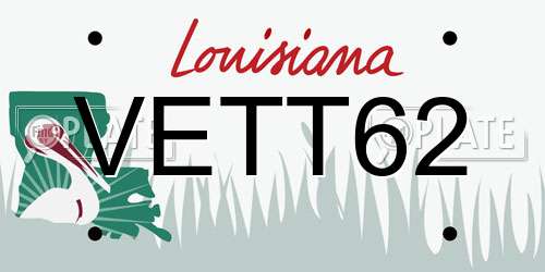 VETT62 Louisiana License Plate