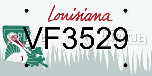 VF3529 Louisiana License Plate