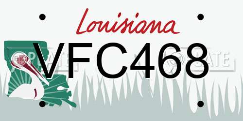 VFC468 Louisiana License Plate