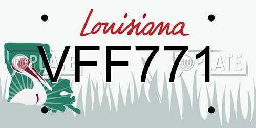 VFF771 Louisiana License Plate