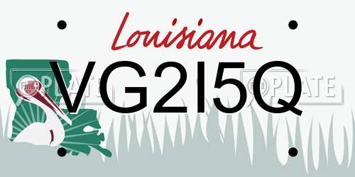 VG2I5Q Louisiana License Plate