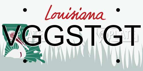 VGGSTGT Louisiana License Plate