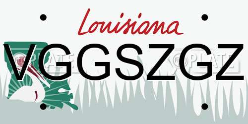 VGGSZGZ Louisiana License Plate