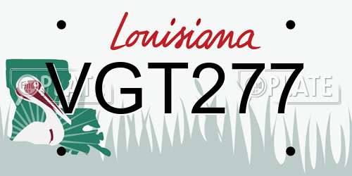 VGT277 Louisiana License Plate