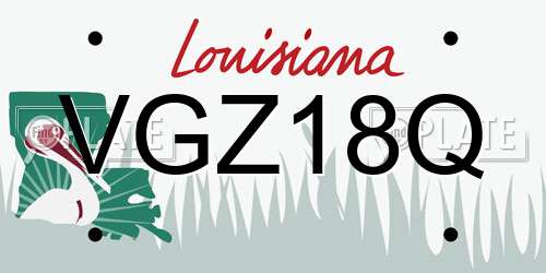VGZ18Q Louisiana License Plate