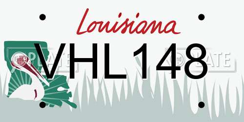 VHL148 Louisiana License Plate