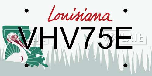 VHV75E Louisiana License Plate