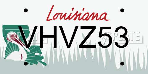 VHVZ53 Louisiana License Plate